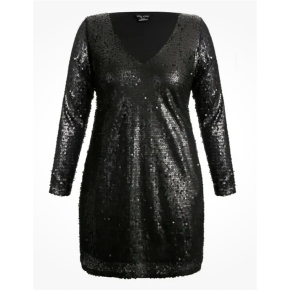 NWT City Chic Black Sequin Party Time Dress NWT City Chic Black Sequin Party Time Dress